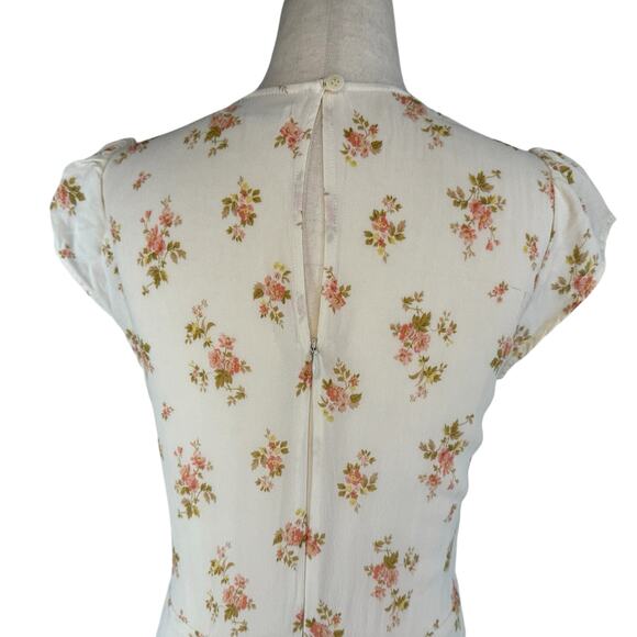 Reformation Floral Mini Dress in Cream and Pink - Picture 8 of 13